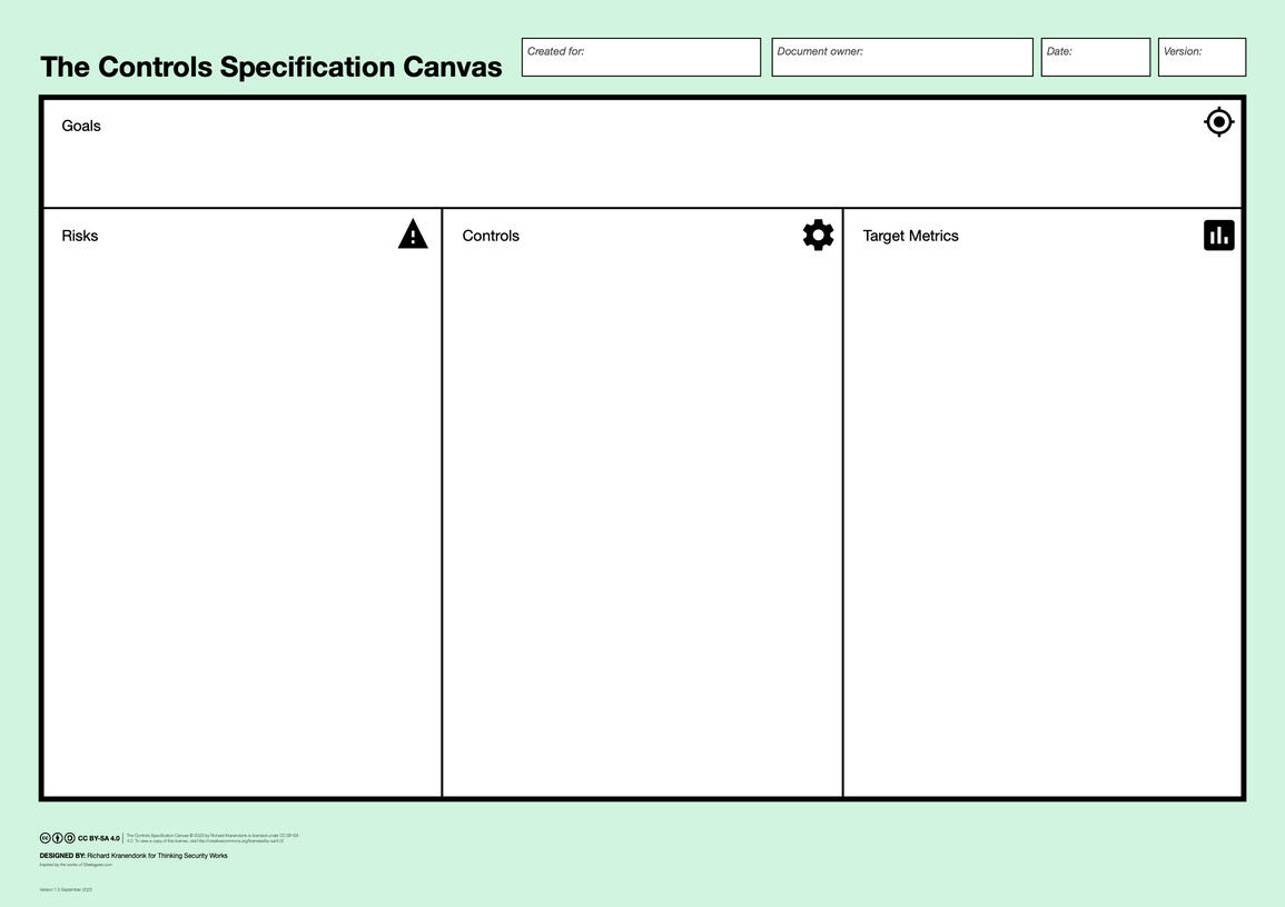 Controls Specification Canvas